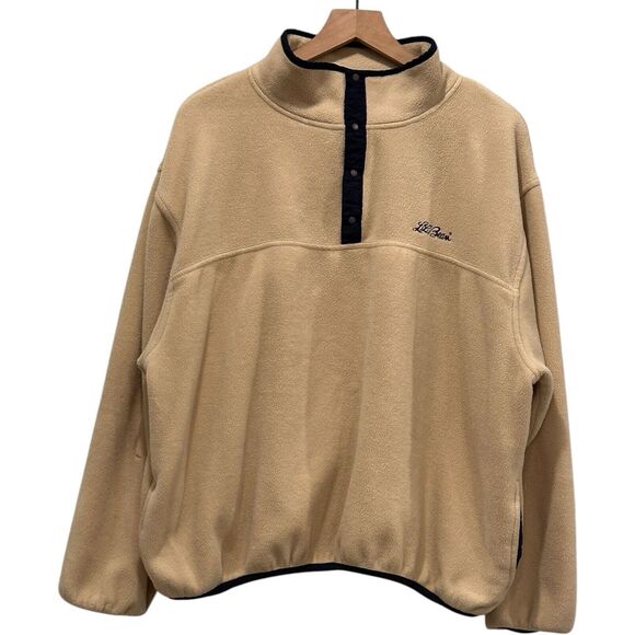 L.L. Bean Other - Vintage LL Bean Pullover Embroidered Small Logo Fleece Quarter Snap Sweater 90s